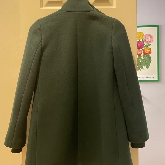 J. Crew Lodge Coat Italian Stadium Cloth Wool Nello Gori Forest Green 00 - Picture 7 of 9